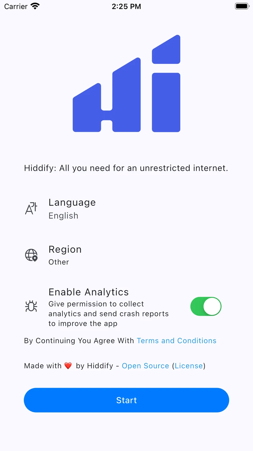 Hiddify iPhone 官方界面预览 1
