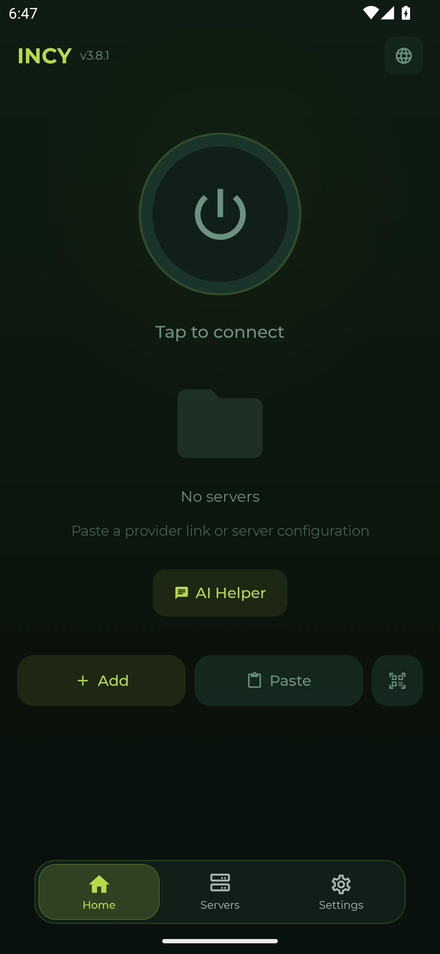 incy Android 模拟器实测 · 主页