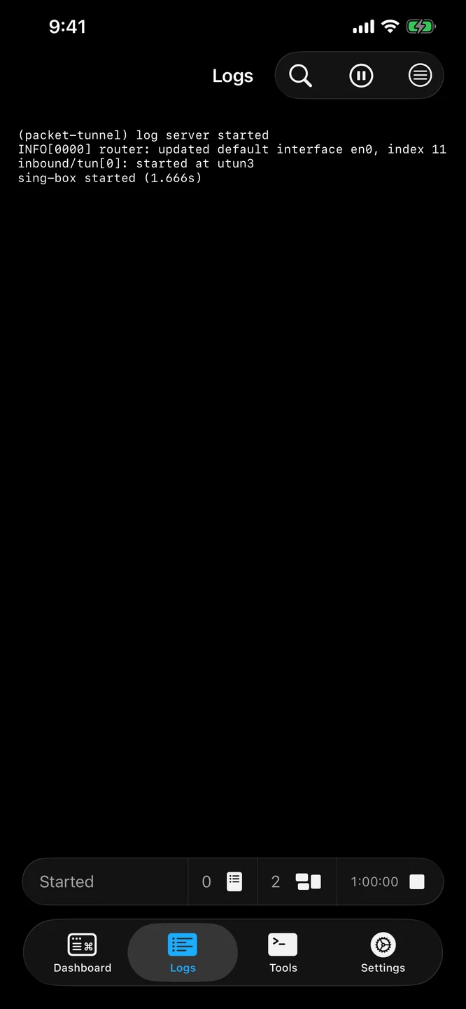 sing-box iPhone 官方界面预览 2